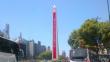Pusieron un condón rosa al Obelisco de Buenos Aires
