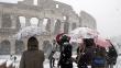 El Coliseo romano e iglesias medievales afectados por la nieve