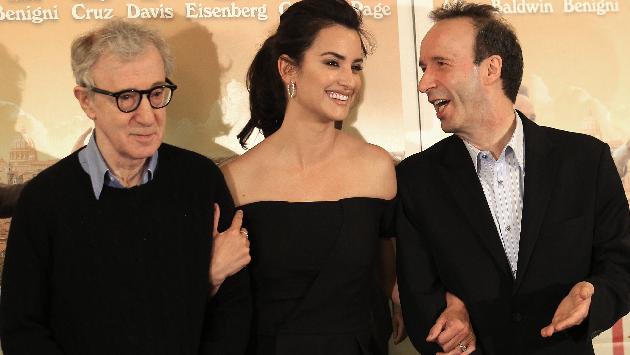 Woody Allen, Penélope Cruz y Roberto Benigni en la presentación de hoy. (Reuters)