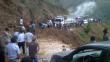 Áncash: Deslizamiento de rocas y tierra bloquea carretera