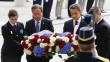 Hollande y Sarkozy se dejan ver juntos en el “Día de la Victoria”