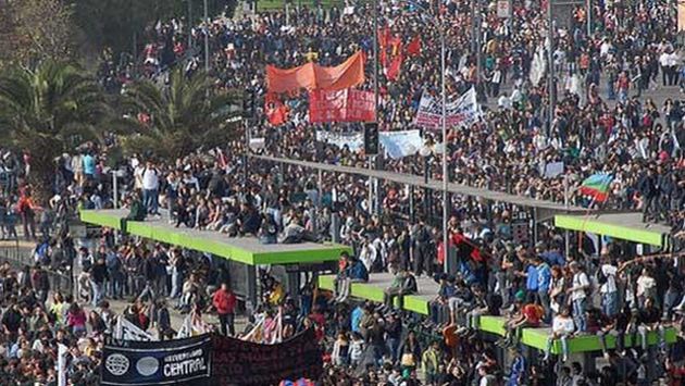 Miles de jóvenes marcharon. (Diario El Mercurio)