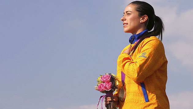 Mariana Pajón durante su premiación. (Reuters)
