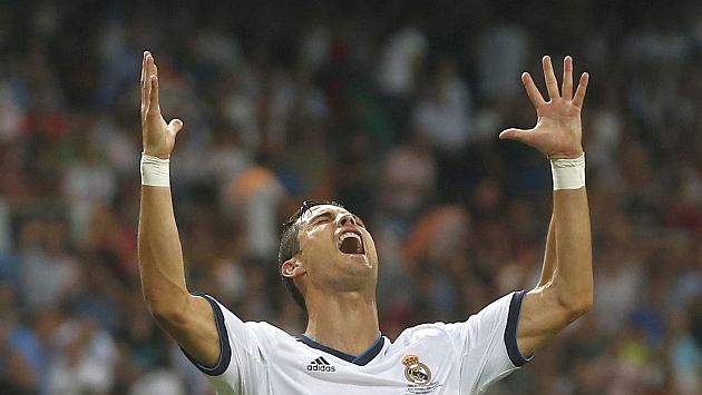Cristiano Ronaldo con la boca llena de felicidad. (Reuters)