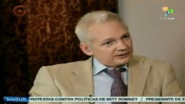 Assange fue entrevistado por periodista Jorge Gestoso. (Telesur)