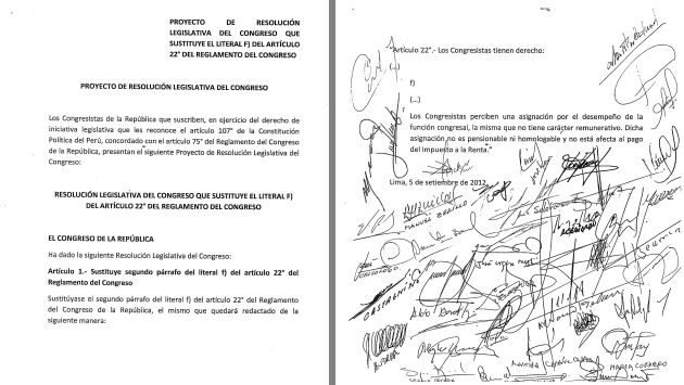 SACADA DE VUELTA. Todas las bancadas respaldaron con sus firmas controvertida propuesta para exonerarse del pago de tributos.