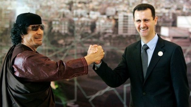 Gadafi y Assad en una imagen de archivo. (Internet)