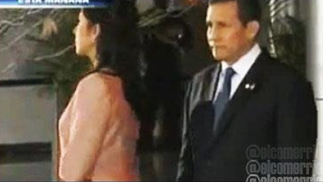 DESAIRE. Nadine dejó a Humala con la palabra en la boca. (Imagen de TV)