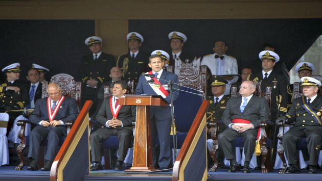 Humala en su discurso por el Día de la Marina. (Andina)