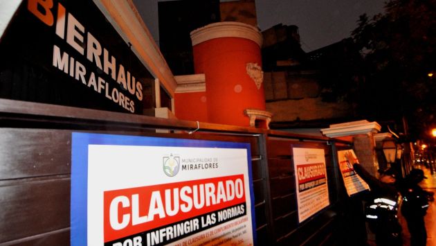 Municipio de Miraflores clausuró temporalmente esos locales. (Difusión)