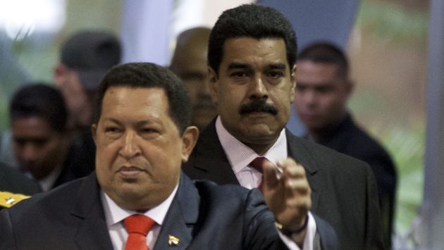 Chávez y Maduro en evento de hoy. (AP)