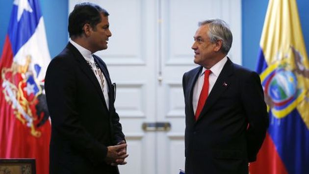 Correa se reunió con Piñera en La Moneda. (Reuters)