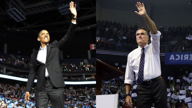 NADA ESTÁ DICHO. Barack Obama y Mitt Romney buscaron votos hasta el último momento en estados clave. (Reuters/AP)
