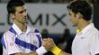 Novak Djokovic y Roger Federer en la final de la Copa Masters