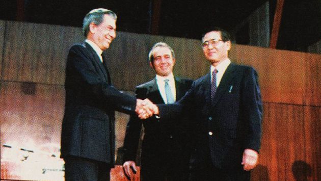 CARA A CARA. Vargas Llosa y Fujimori midieron fuerzas en debate. (Difusión)
