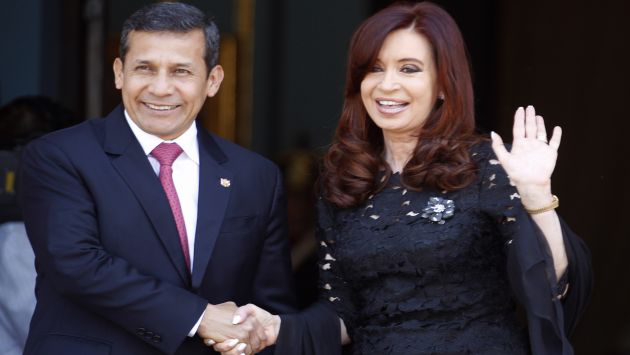 Humala se reunió con Cristina en la Casa Rosada. (Medios/Reuters)