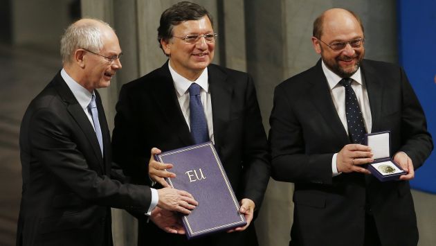 Herman Van Rompuy, José Manuel Barroso y Martin Schulz. (Reuters)