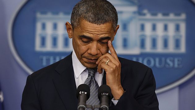 Obama derramó lágrimas durante conferencia en Washington. (Reuters)