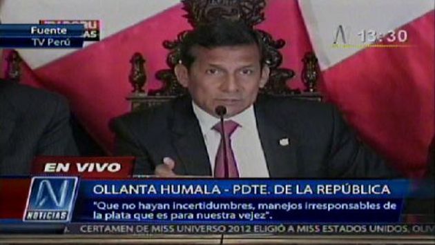 Conferencia de Humala en Palacio. (Canal N)