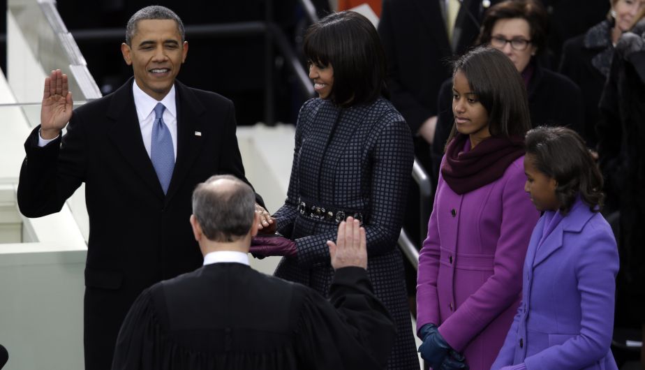 Barack Obama juramenta como presidente de los Estados Unidos. (AP)