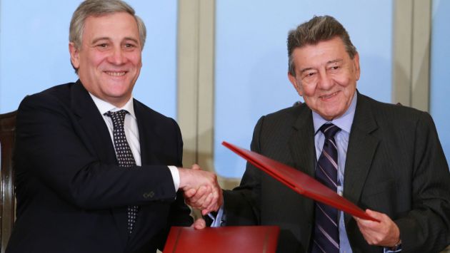Tajani se reunió hoy con canciller Roncagliolo. (Andina)
