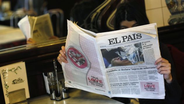 GRAN ERROR. Portada fallida de El País del 24 de enero con la imagen del supuesto Hugo Chávez. (Reuters)