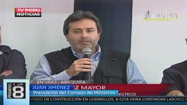 Jiménez habló desde Arequipa. (Canal N)