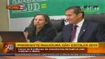 Humala estuvo acompañado de la ministra Salas. (Canal N)