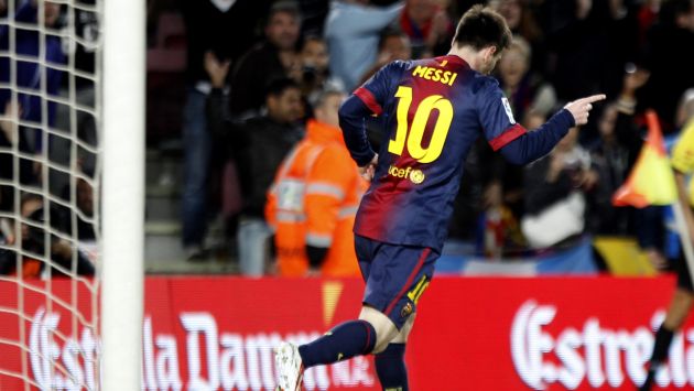 El goleador. Messi lleva anotados 40 goles en la liga. (Reuters)
