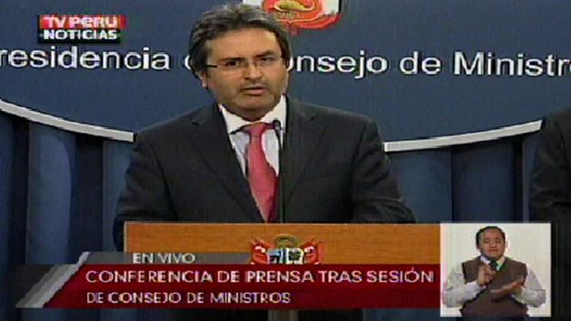 Jiménez declaró en Palacio, tras Consejo de Ministros. (TV Perú)