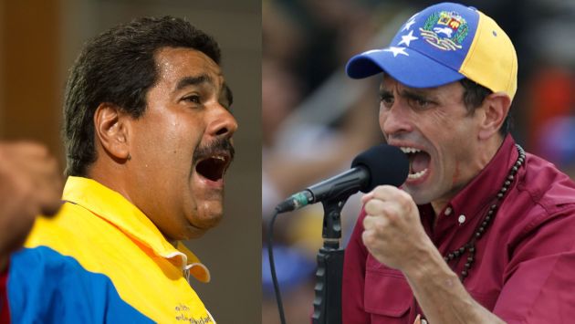 ¿Quién será? Capriles (derecha) se ha mostrado, esta vez, más combativo contra el chavismo. (AFP)