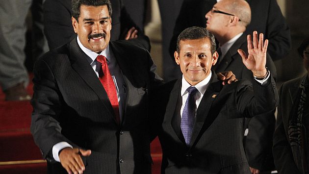 Humala y Nicolás Maduro en la última cita de la Unasur en Lima. (Reuters)