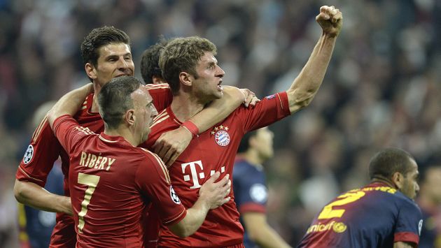 Thomas Müller celebra con euforia uno de sus dos tantos. (AFP)