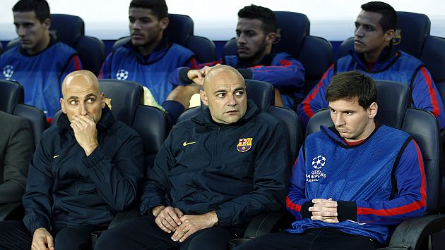 Messi estaba tenso. En el banco del Barza así se le notó todo el partido. (EFE)