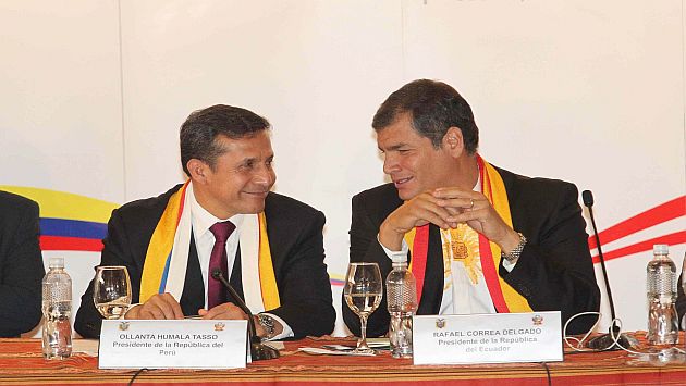 Correa y Humala durante un encuentro binacional en noviembre de 2012. (USI)