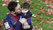 Messi celebró la Liga con su hijo Thiago