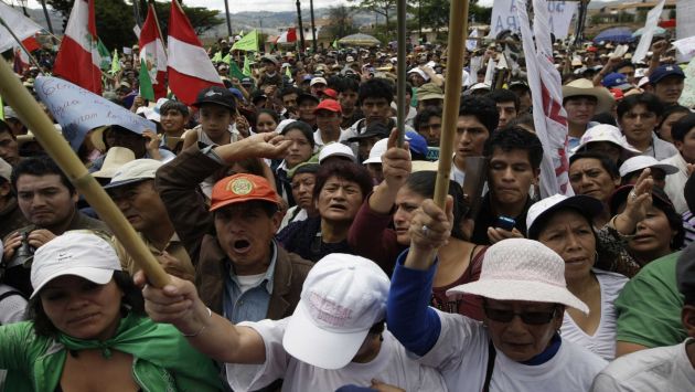 Comuneros insisten en oponerse a proyecto minero en Cajamarca. (Rafael Cornejo)