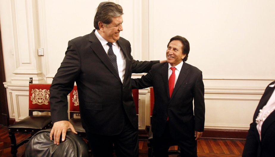 Los expresidentes Alan García y Alejandro Toledo estuvieron presentes en reunión. (Prensa Palacio)