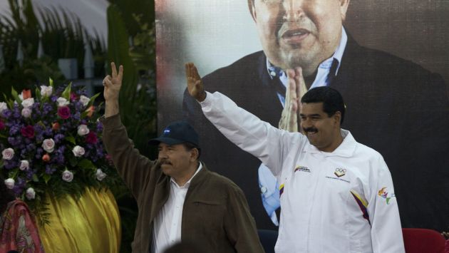 CRISIS. Nicolás Maduro junto a su aliado Daniel Ortega. Han fortalecido relaciones de cooperación. (EFE)