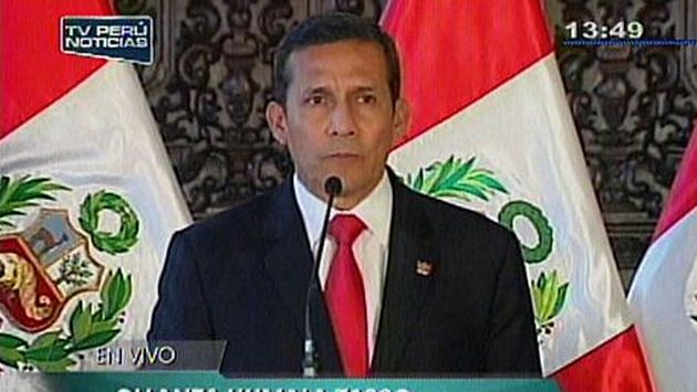 Humala dio conferencia de prensa en Palacio de Gobierno. (TV Perú)
