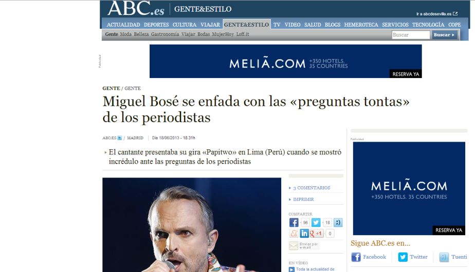 El prestigioso diario español ABC rebotó la noticia.