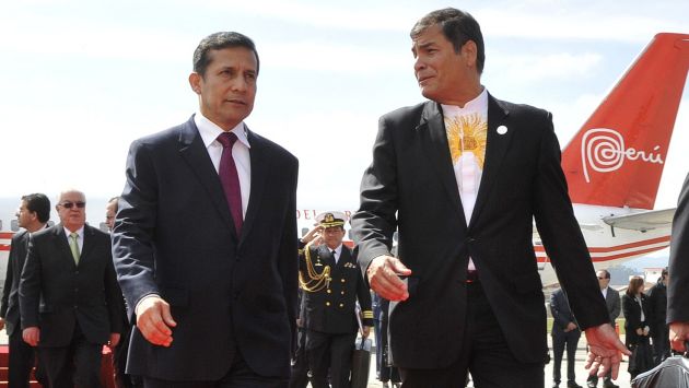 DIOS LOS CRÍA... Humala y Correa comparten la incomodidad que provoca la fiscalización de la prensa. (Difusión)