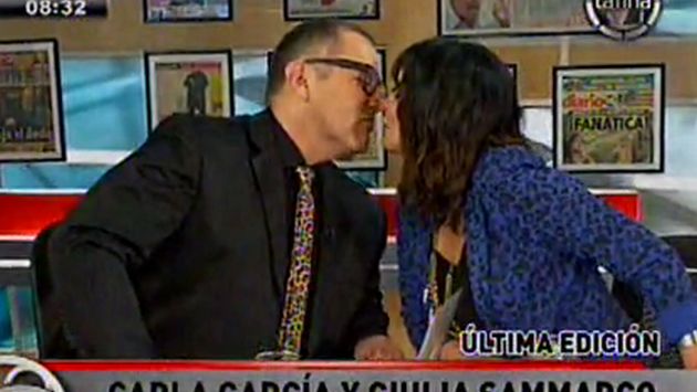 Carla García le pidió un beso a Beto Ortiz. (Frecuencia Latina)