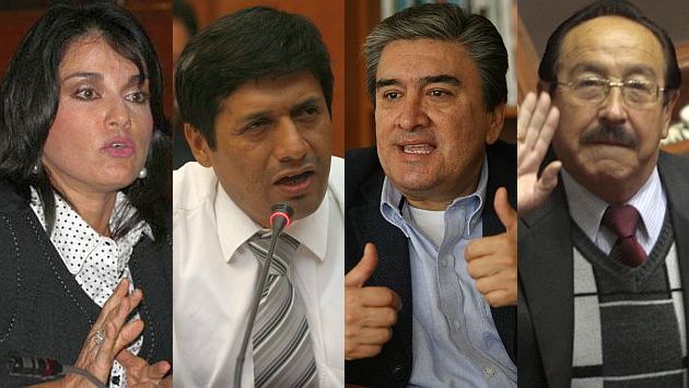 Los cuestionados Pilar Freitas, Cayo Galindo, Rolando Sousa y Víctor Mayorga. (Perú21)