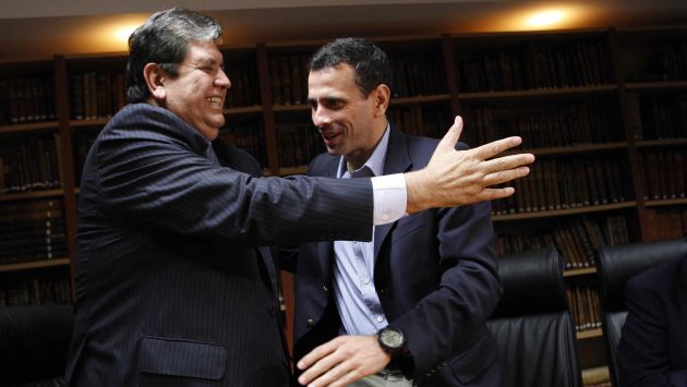 Respaldo. Líder venezolano se reunió con expresidente García. (Luis Gonzales)