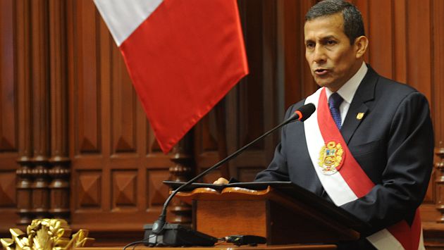 Humala se dirigió al país desde el Congreso de la República. (USI/TV Perú)