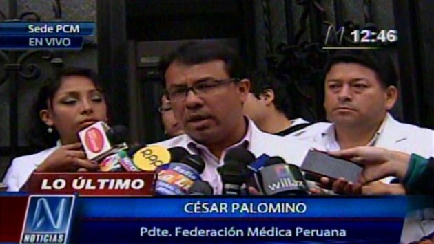 Palomino declaró a la prensa a su salida de la PCM. (Canal N)