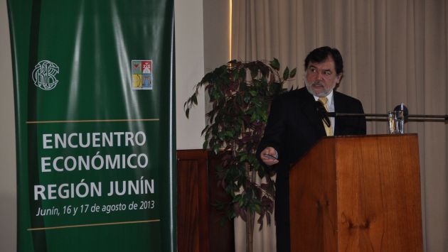 El gerente de Política Monetaria del BCR, Jorge Estrella, participó en un evento en Junín. (Andina/Sonia Millones)