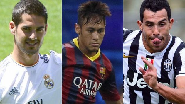 Isco, Neymar y Tévez, algunos de los que cambiaron de camiseta. (USI)