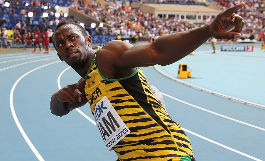 Usain Bolt es el hombre más rápido del mundo y desde hoy el atleta más laureado de la historia de los Mundiales. (AFP)
